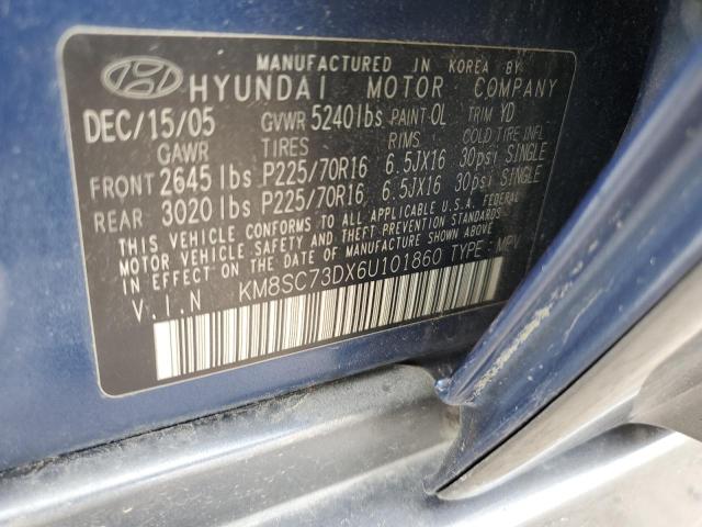 KM8SC73DX6U101860 - 2006 HYUNDAI SANTA FE GLS BLUE photo 13