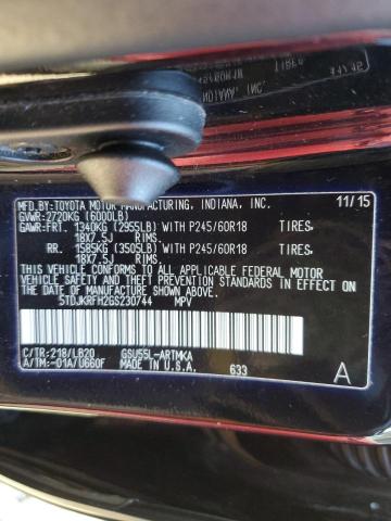 5TDJKRFH2GS230744 - 2016 TOYOTA HIGHLANDER XLE BLACK photo 13