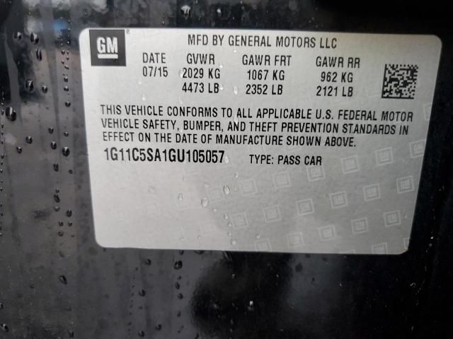 1G11C5SA1GU105057 - 2016 CHEVROLET MALIBU LIM LT 黑色 照片 12