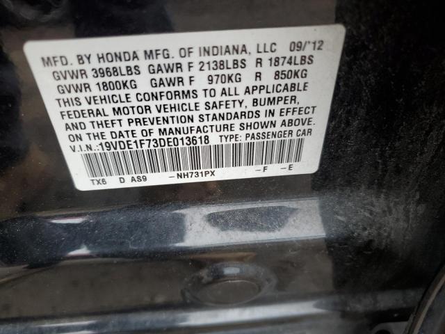 19VDE1F73DE013618 - 2013 ACURA ILX 20 TECH BLACK photo 12