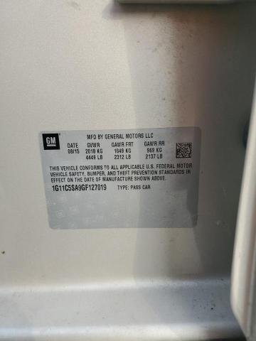 1G11C5SA9GF127019 - 2016 CHEVROLET MALIBU LIM LT 奶油色 照片 12