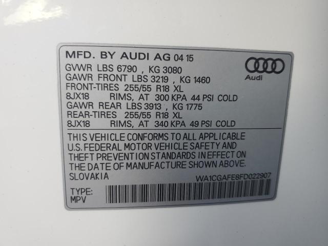 WA1CGAFE8FD022907 - 2015 AUDI Q7 PREMIUM WHITE photo 13