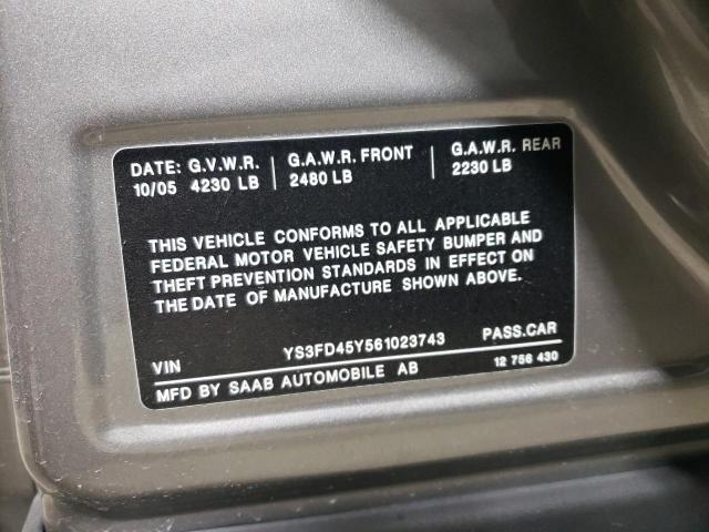 YS3FD45Y561023743 - 2006 SAAB 9-3 SILVER photo 12