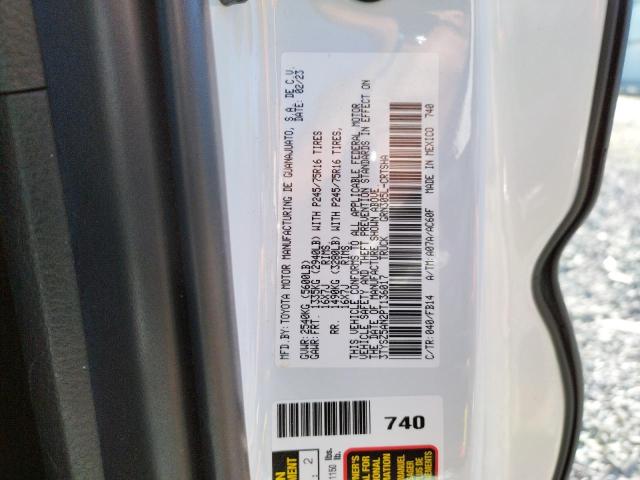 3TYSZ5AN2PT136017 - 2023 TOYOTA TACOMA ACCESS CAB Ақ фото 12