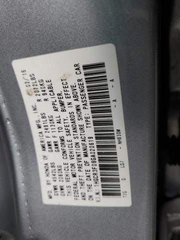 1HGCR3F09GA020619 - 2016 HONDA ACCORD EXL SILVER photo 12