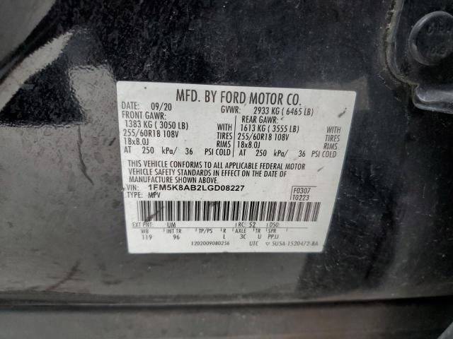 1FM5K8AB2LGD08227 - 2020 FORD EXPLORER POLICE INTERCEPTOR 黑色 照片 13