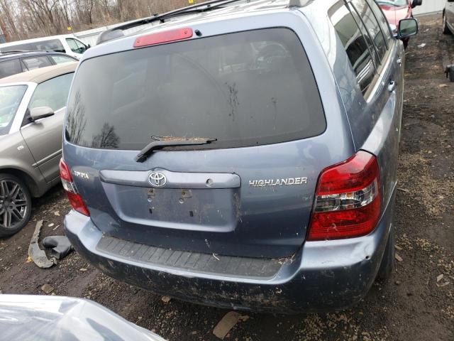 JTEGD21A560133198 - 2006 TOYOTA HIGHLANDER BLUE photo 6