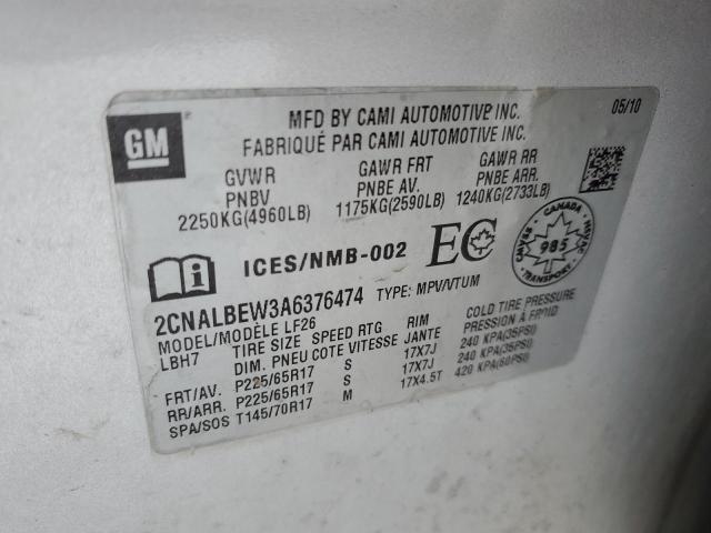 2CNALBEW3A6376474 - 2010 CHEVROLET EQUINOX LS SILVER photo 14