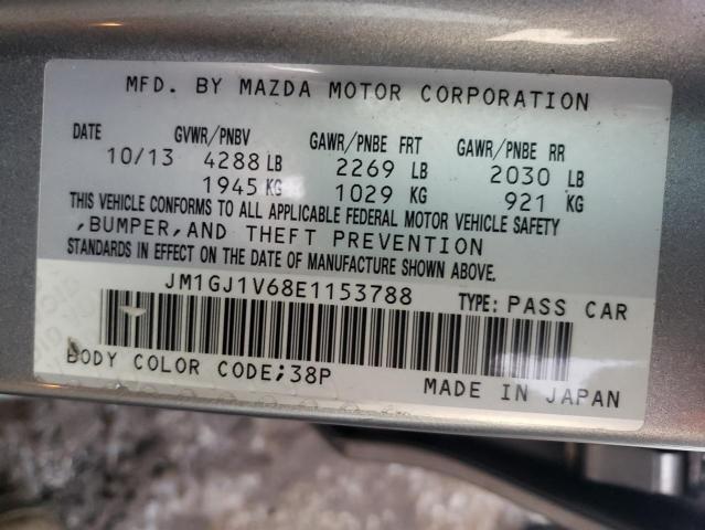 JM1GJ1V68E1153788 - 2014 MAZDA 6 TOURING SILVER photo 12