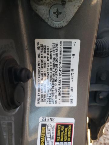 1HGFA168X7L125415 - 2007 HONDA CIVIC EX GRAY photo 12