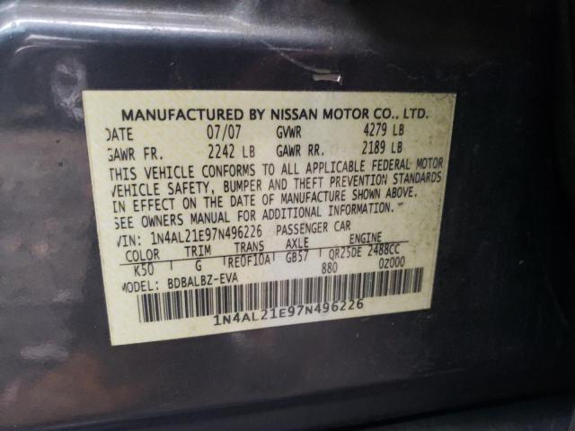 1N4AL21E97N496226 - 2007 NISSAN ALTIMA 2.5 GRAY photo 12