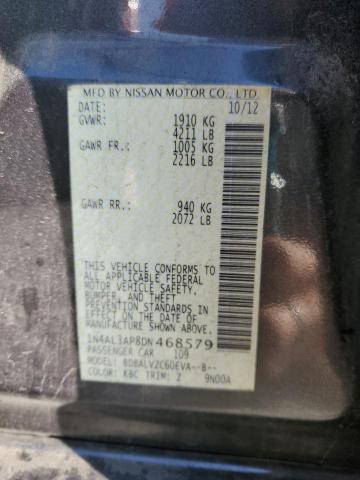 1N4AL3AP8DN468579 - 2013 NISSAN ALTIMA 2.5 CHARCOAL photo 12