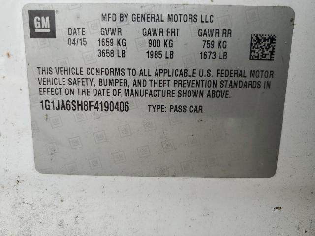 1G1JA6SH8F4190406 - 2015 CHEVROLET SONIC LS WHITE photo 12