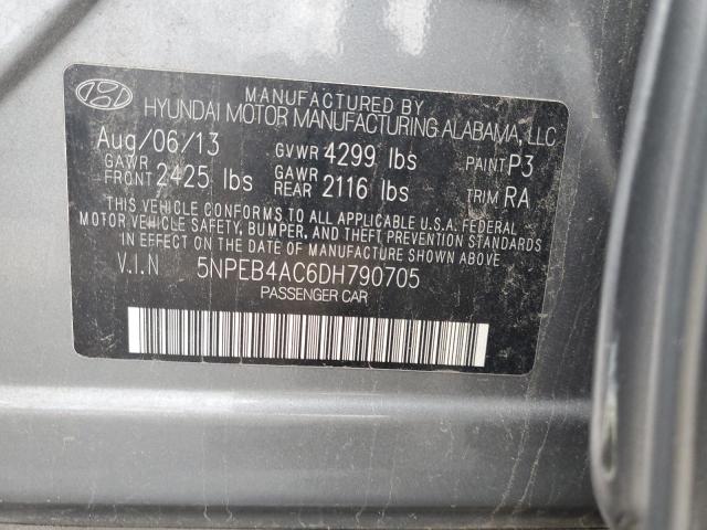 5NPEB4AC6DH790705 - 2013 HYUNDAI SONATA GLS GRAY photo 13