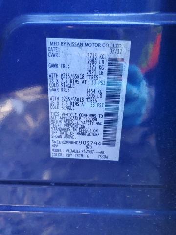 5N1DR2MN8HC905794 - 2017 NISSAN PATHFINDER S BLUE photo 14