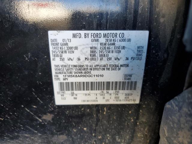 1FM5K8AR9DGC11010 - 2013 FORD EXPLORER POLICE INTERCEPTOR 黑色 照片 12