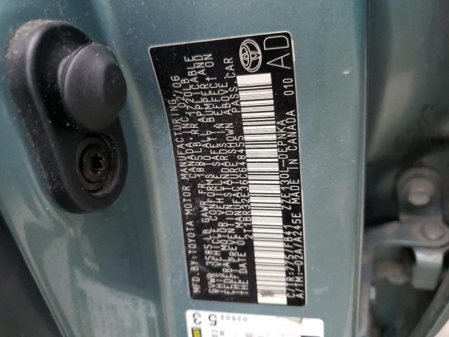 2T1BR32E36C648455 - 2006 TOYOTA COROLLA CE GREEN photo 12