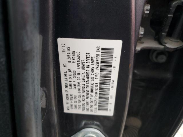 1HGCP2F79BA033358 - 2011 HONDA ACCORD EX GRAY photo 13