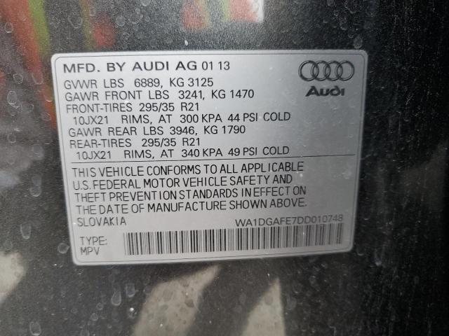 WA1DGAFE7DD010748 - 2013 AUDI Q7 PRESTIGE GRAY photo 14
