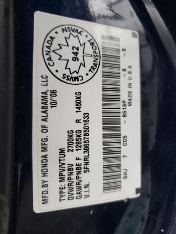 5FNRL38657B501633 - 2007 HONDA ODYSSEY EXL BLUE photo 13