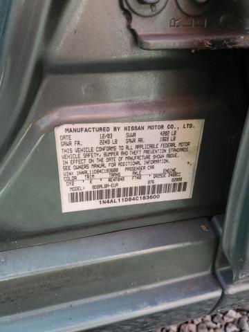 1N4AL11D84C183600 - 2004 NISSAN ALTIMA BASE GRAY photo 12