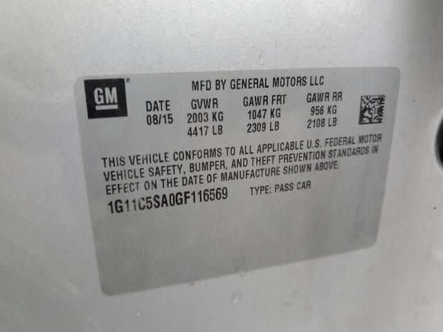 1G11C5SA0GF116569 - 2016 CHEVROLET MALIBU LIM LT Күміс фото 12