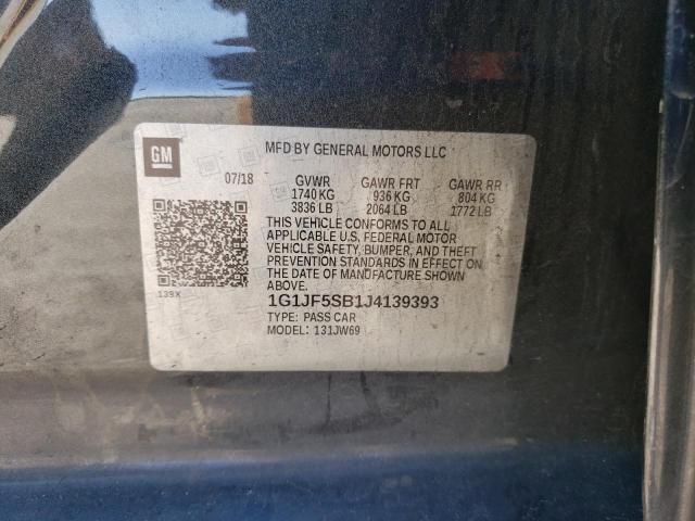 1G1JF5SB1J4139393 - 2018 CHEVROLET SONIC PREMIER GRAY photo 12