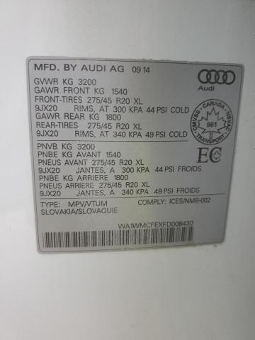 WA1WMCFEXFD008430 - 2015 AUDI Q7 TDI PRESTIGE WHITE photo 14