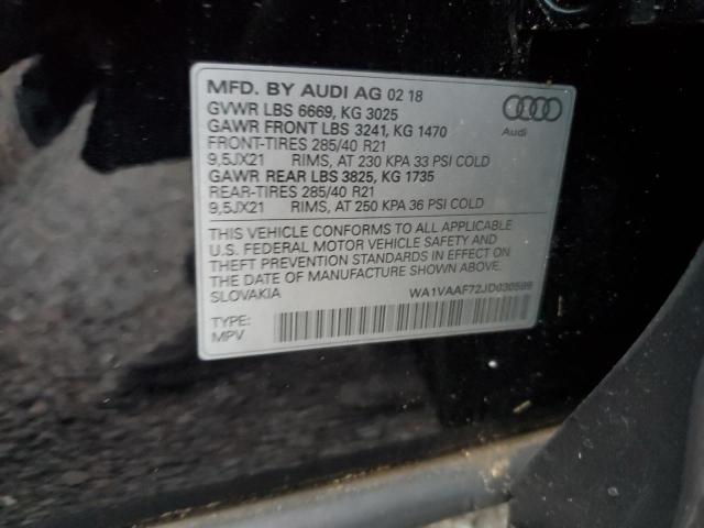 WA1VAAF72JD030599 - 2018 AUDI Q7 PRESTIGE 黑色 照片 13