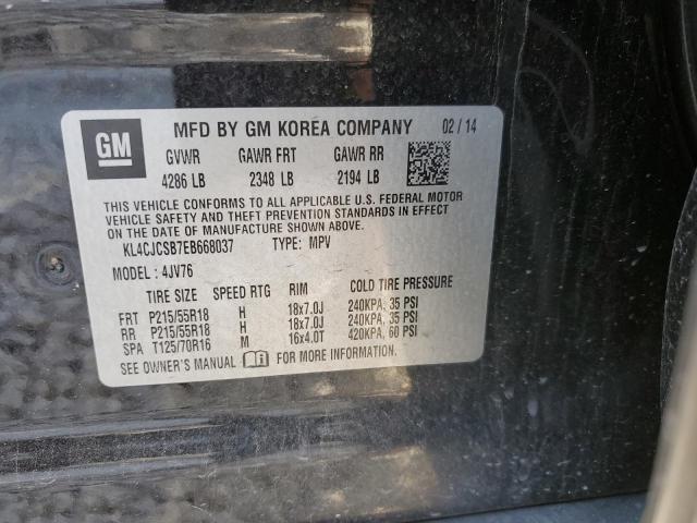 KL4CJCSB7EB668037 - 2014 BUICK ENCORE BLACK photo 13