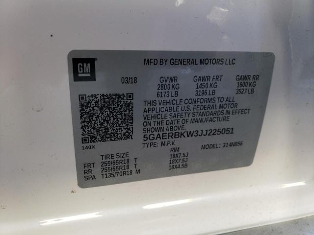 5GAERBKW3JJ225051 - 2018 BUICK ENCLAVE ESSENCE Ağ foto 13