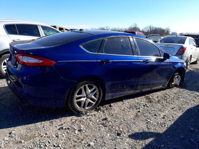 3FA6P0H72FR150035 - 2015 FORD FUSION SE BLUE photo 3