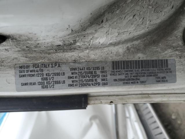 ZFBHRFAB1K6N49141 - 2019 RAM PROMASTER თეთრი ფოტო 12