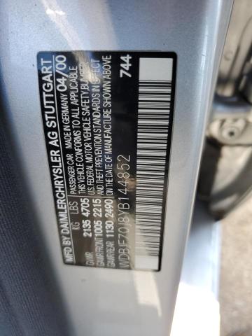 WDBJF70J8YB144852 - 2000 MERCEDES-BENZ E 430 SILVER photo 12