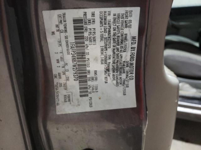 1FAFP34N87W279370 - 2007 FORD FOCUS ZX4 GRAY photo 12