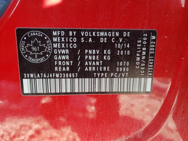 3VWLA7AJ4FM236857 - 2015 VOLKSWAGEN JETTA TDI RED photo 13