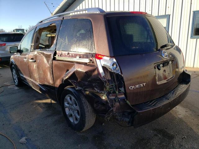 5N1BV28U47N138940 - 2007 NISSAN QUEST S BROWN photo 2