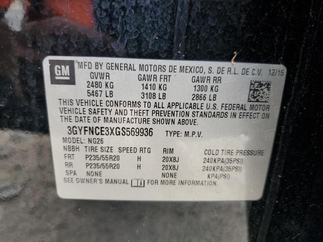 3GYFNCE3XGS569936 - 2016 CADILLAC SRX PERFORMANCE COLLECTION Noir photo 14