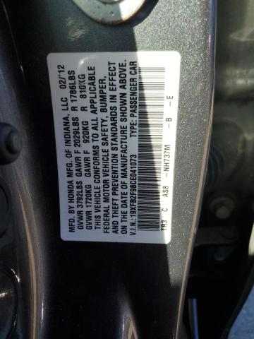 19XFB2F98CE041073 - 2012 HONDA CIVIC EXL Boz foto 12