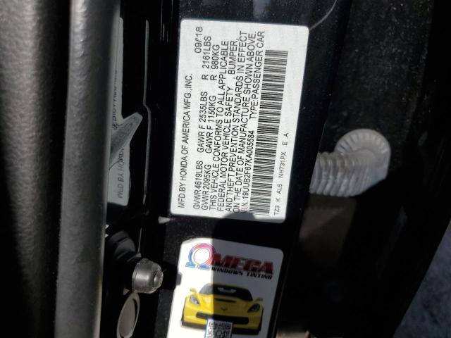 19UUB2F67KA005584 - 2019 ACURA TLX TECHNOLOGY BLACK photo 12