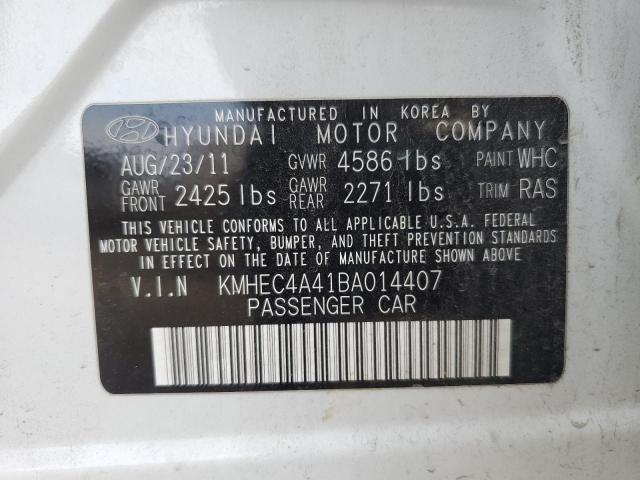 KMHEC4A41BA014407 - 2011 HYUNDAI SONATA HYBRID WHITE photo 13