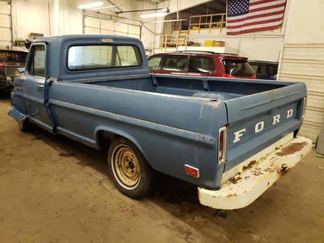 F10YRD46148 - 1968 FORD F100 BLUE photo 2