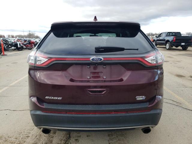 2FMPK4J94HBB11539 - 2017 FORD EDGE SEL BURGUNDY photo 6