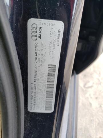 WAUJGAFCXCN057642 - 2012 AUDI A6 PRESTIGE ლურჯი ფოტო 12