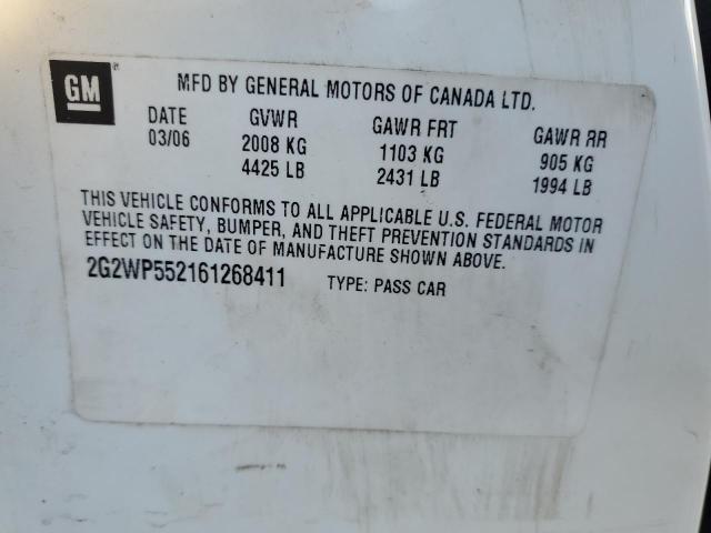 2G2WP552161268411 - 2006 PONTIAC GRAND PRIX 白色 照片 12