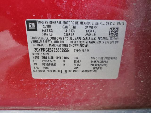 3GYFNCE37ES632956 - 2014 CADILLAC SRX PERFORMANCE COLLECTION RED photo 13