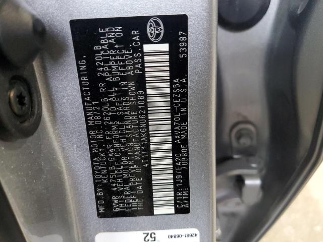 4T1T11AK6NU621089 - 2022 TOYOTA CAMRY SE SILVER photo 13