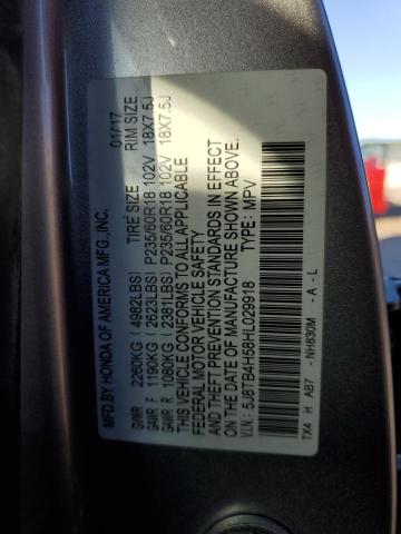 5J8TB4H58HL029918 - 2017 ACURA RDX TECHNOLOGY SILVER photo 13