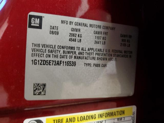 1G1ZD5E73AF116539 - 2010 CHEVROLET MALIBU 2LT BURGUNDY photo 12