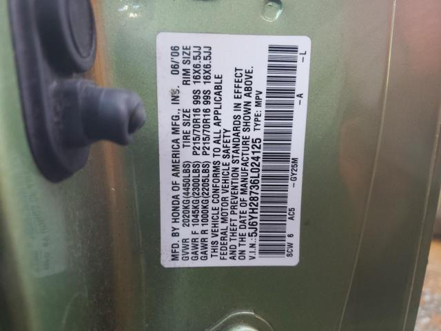 5J6YH28736L024125 - 2006 HONDA ELEMENT EX GREEN photo 14